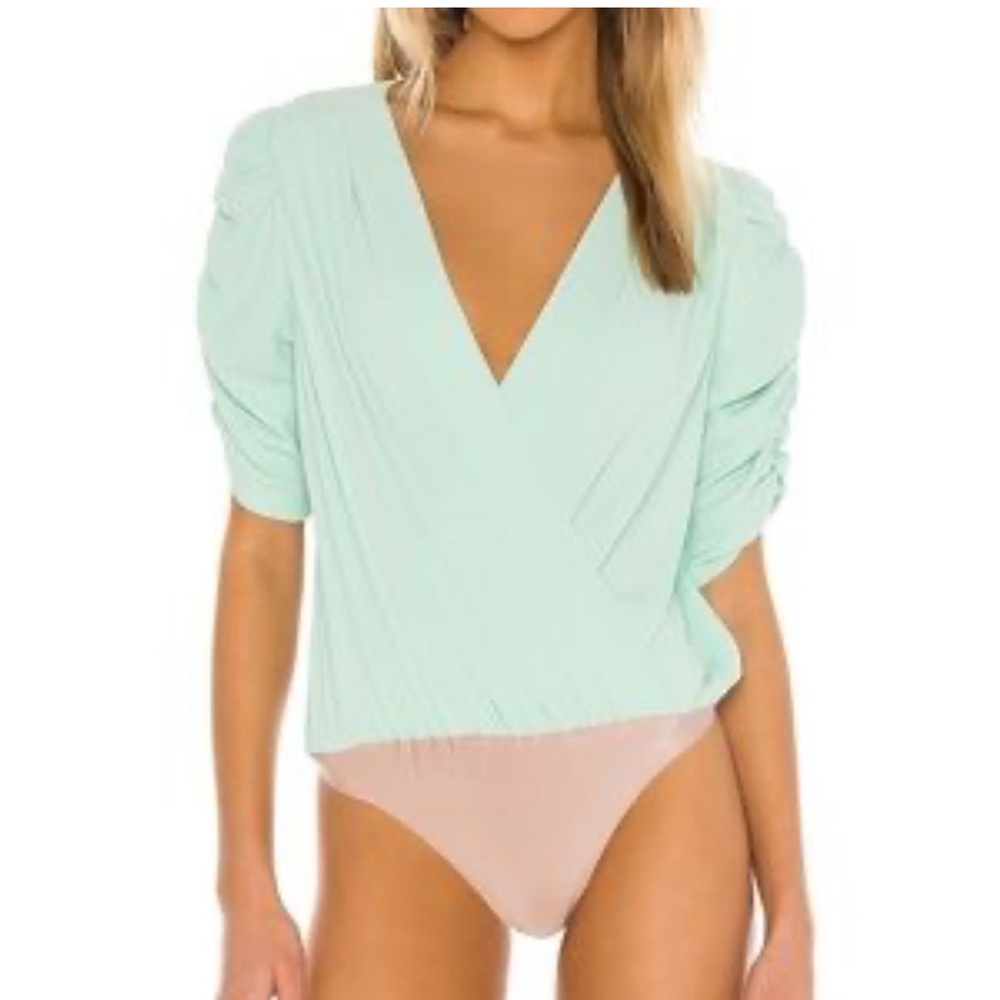 Amanda Uprichard Mint Green Bodysuit Top